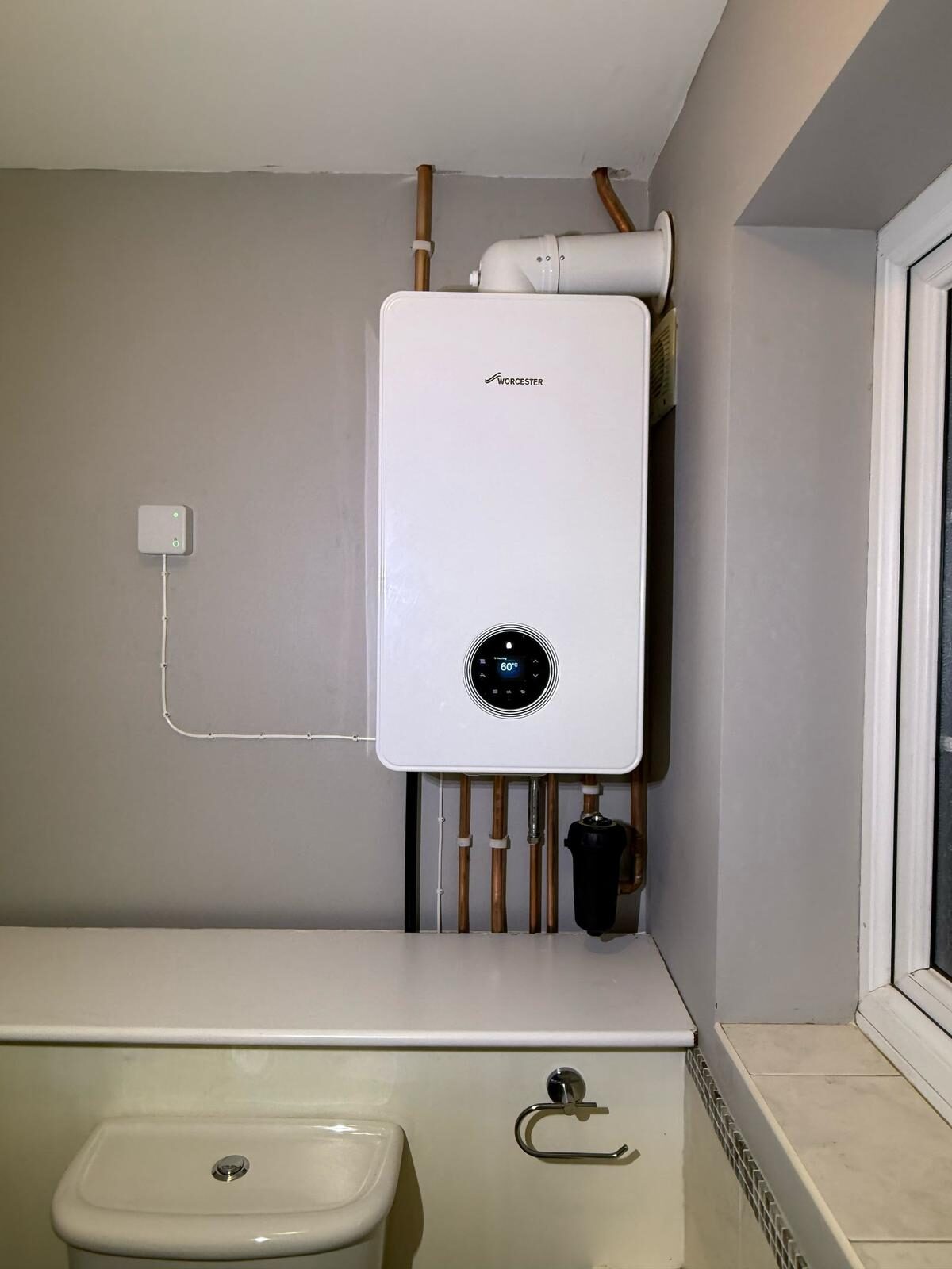 Replacement combi boiler installed with new copper pipework after an emergency call-out by On-Tap Plumbing & Heating